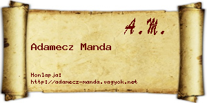 Adamecz Manda névjegykártya